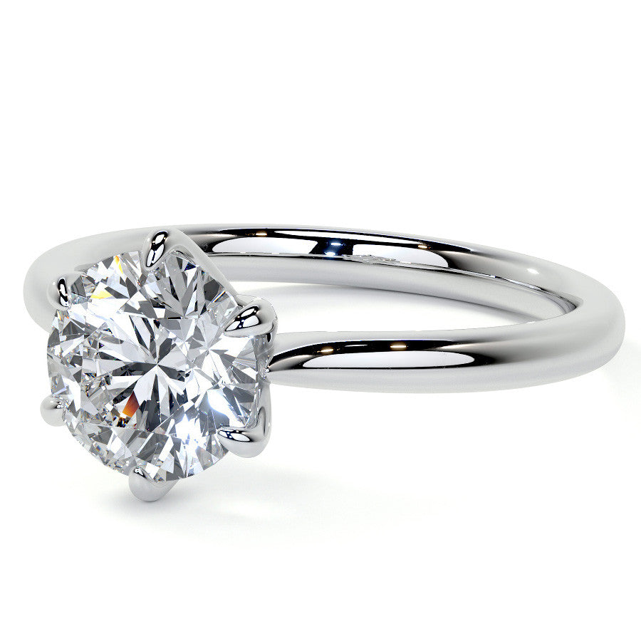 Petite Round Brilliant Moissanite Solitaire Ring