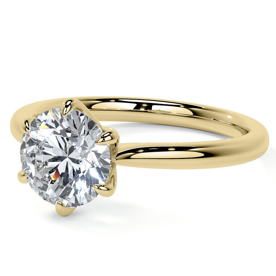 Petite Round Brilliant Moissanite Solitaire Ring
