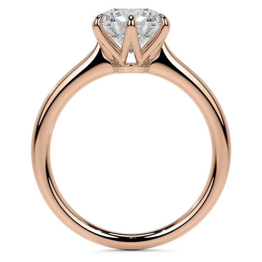 Petite Round Brilliant Moissanite Solitaire Ring