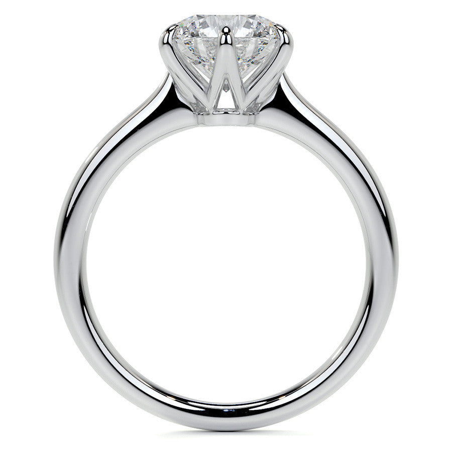 Petite Round Brilliant Moissanite Solitaire Ring