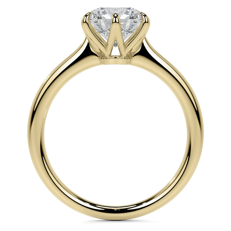 Petite Round Brilliant Moissanite Solitaire Ring