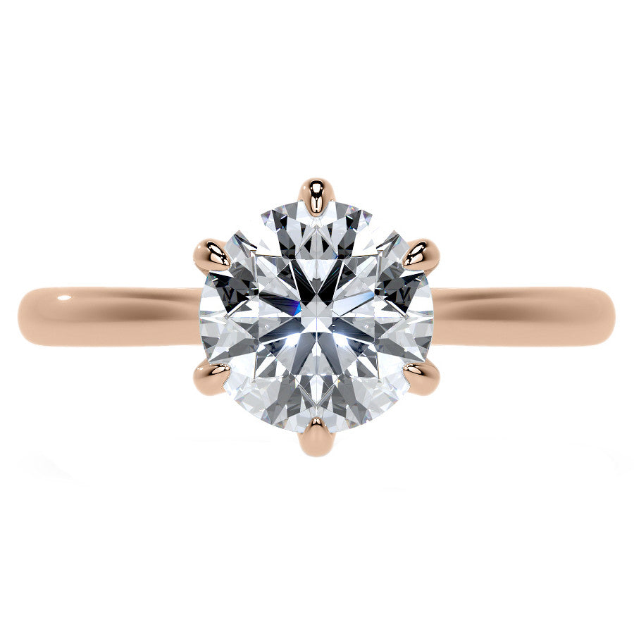 Petite Round Brilliant Moissanite Solitaire Ring