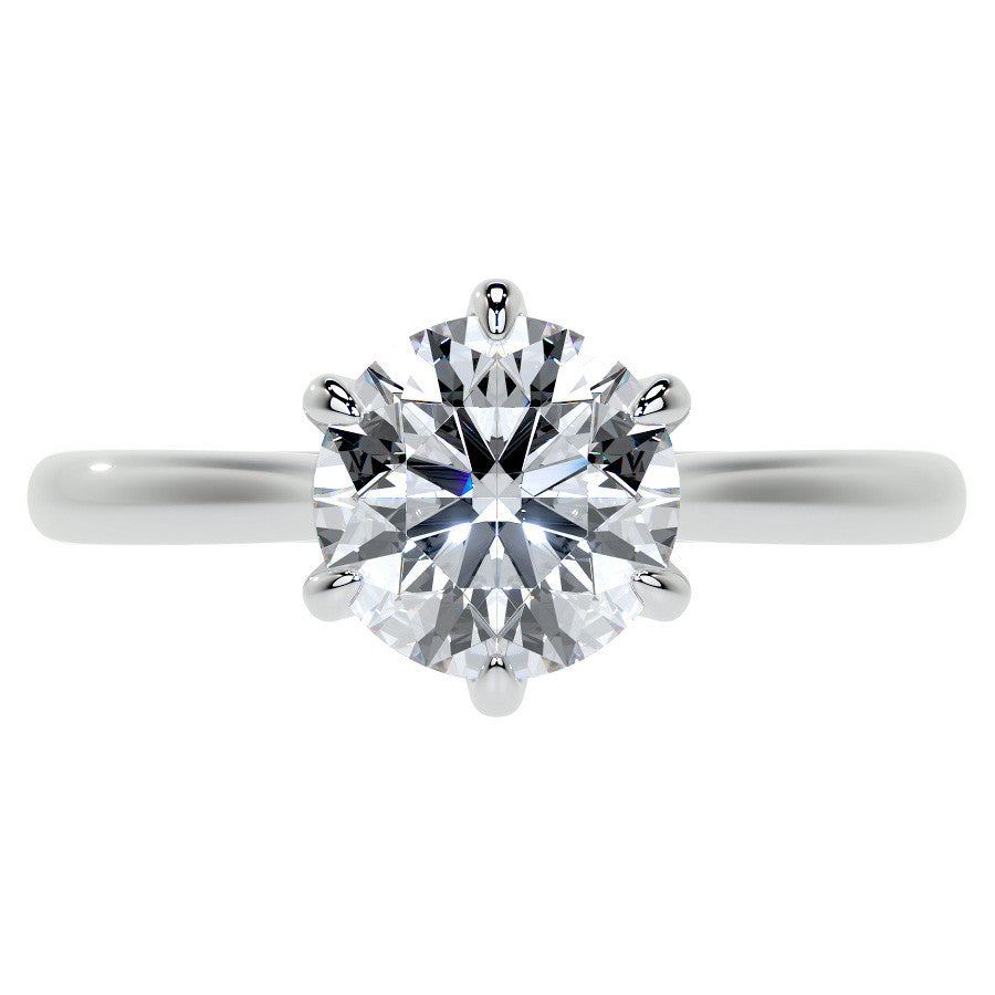 Petite Round Brilliant Moissanite Solitaire Ring