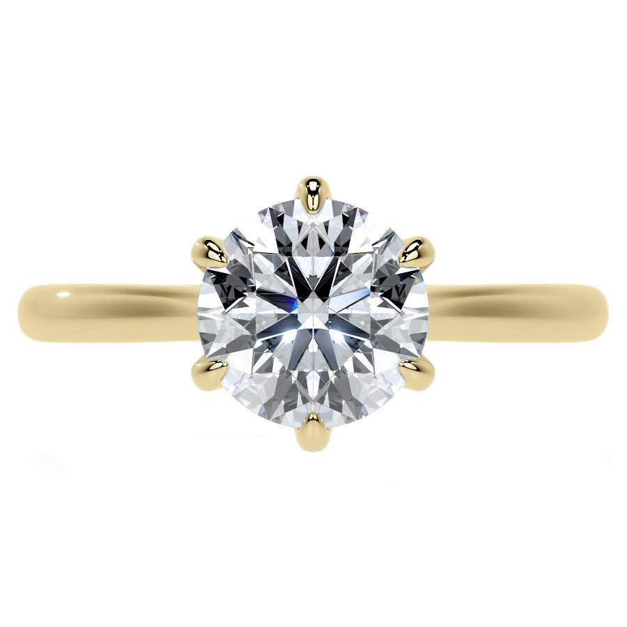 Petite Round Brilliant Moissanite Solitaire Ring