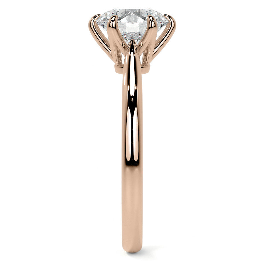Petite Round Brilliant Moissanite Solitaire Ring