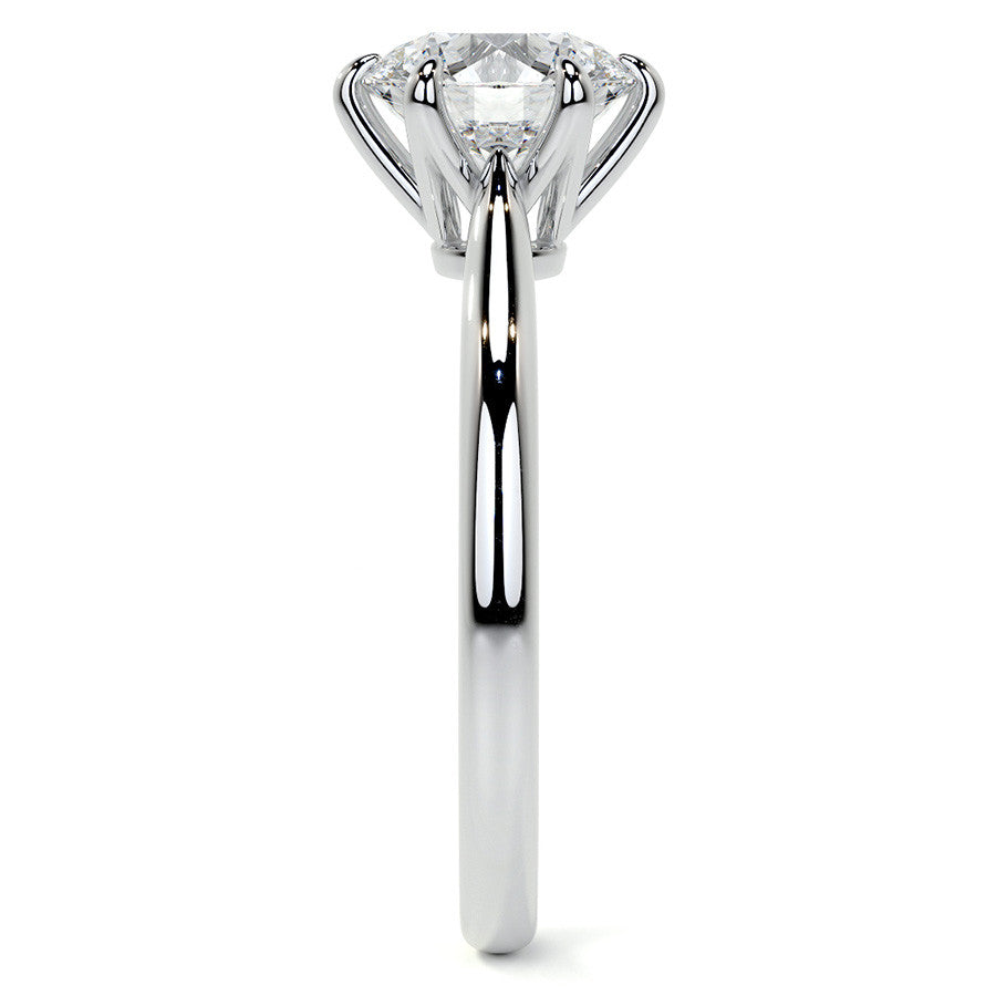 Petite Round Brilliant Moissanite Solitaire Ring