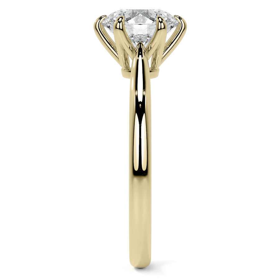 Petite Round Brilliant Moissanite Solitaire Ring