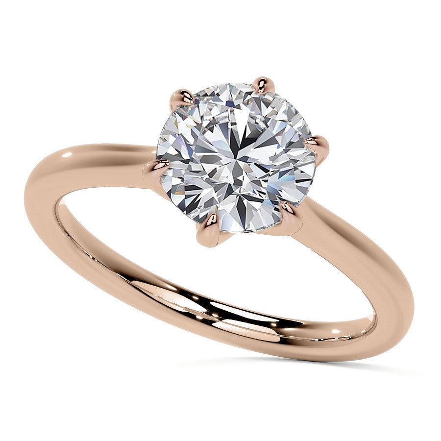 Petite Round Brilliant Moissanite Solitaire Ring