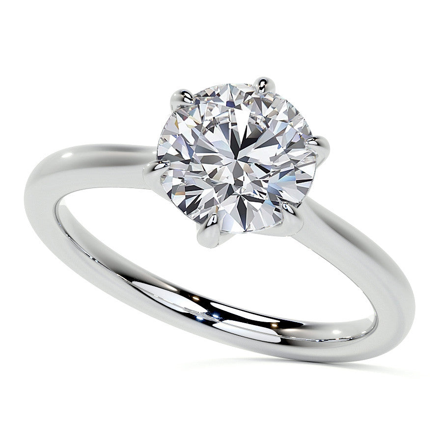 Petite Round Brilliant Moissanite Solitaire Ring