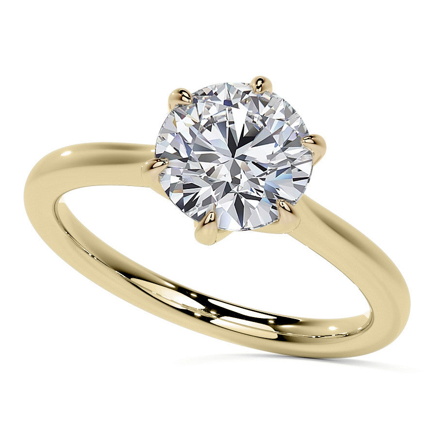 Petite Round Brilliant Moissanite Solitaire Ring