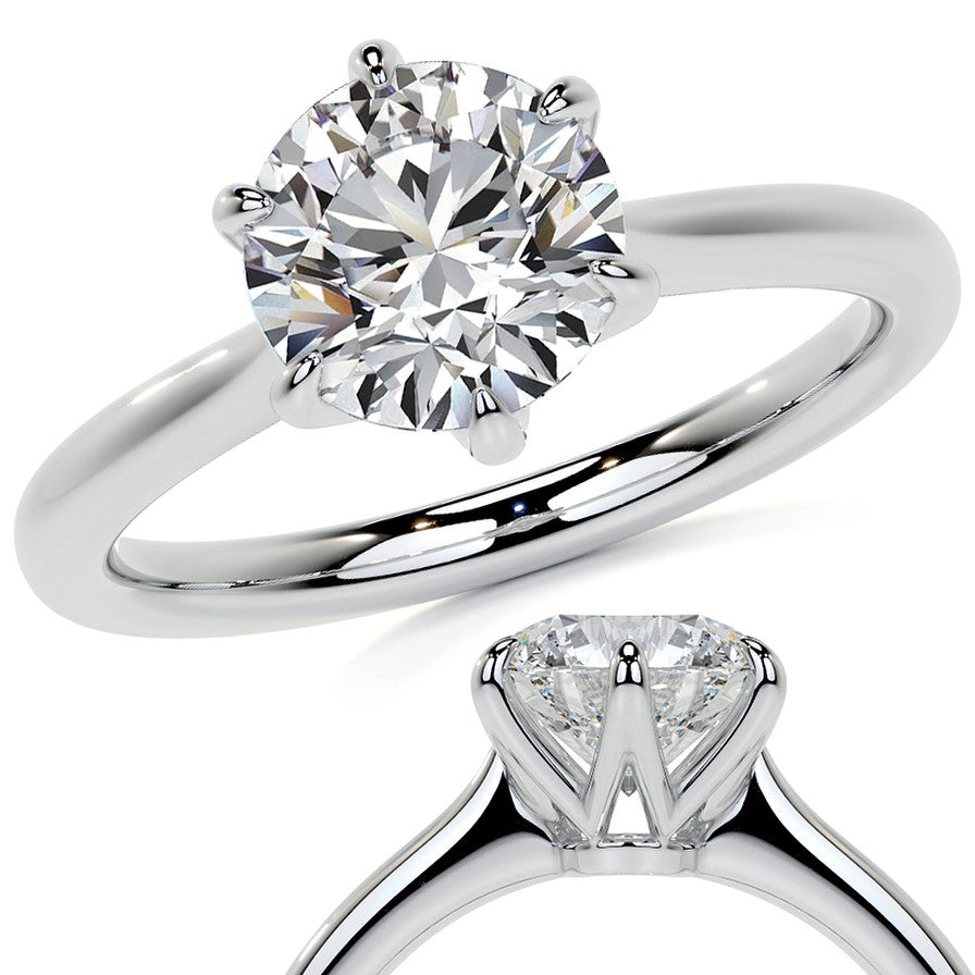 Petite Round Brilliant Moissanite Solitaire Ring