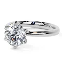6-Prong Cathedral Round Brilliant Moissanite Solitaire Ring