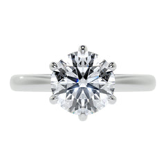 6-Prong Cathedral Round Brilliant Moissanite Solitaire Ring