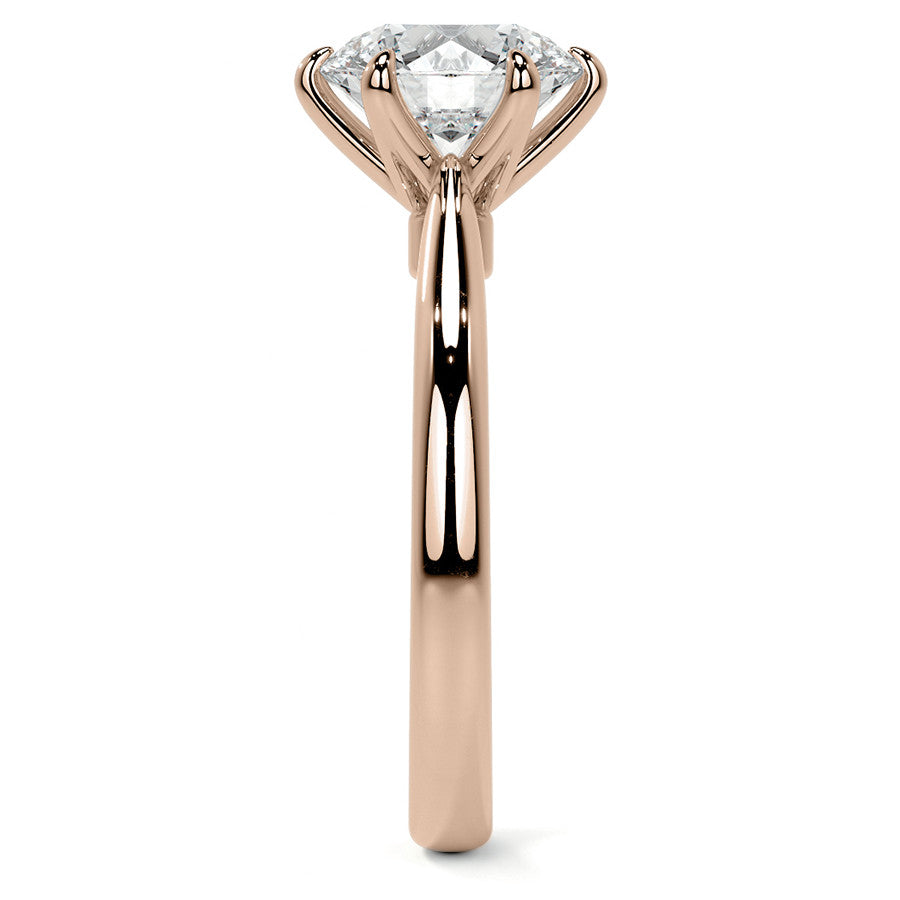 6-Prong Cathedral Round Brilliant Moissanite Solitaire Ring