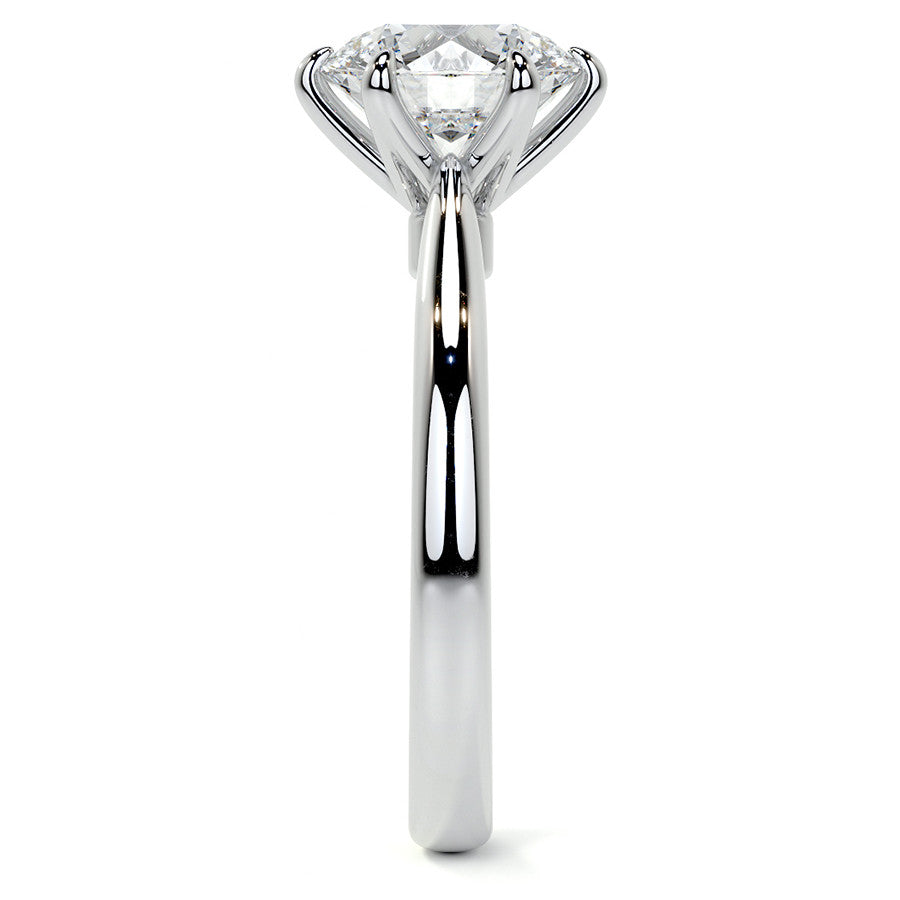 6-Prong Cathedral Round Brilliant Moissanite Solitaire Ring