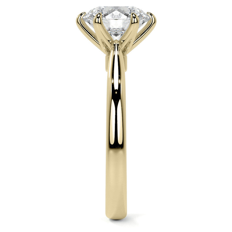 6-Prong Cathedral Round Brilliant Moissanite Solitaire Ring