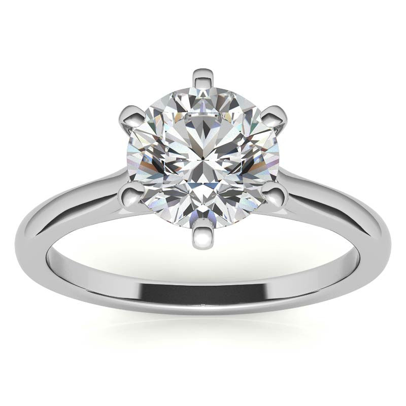 Round Cathedral 6-Prong Moissanite Solitaire