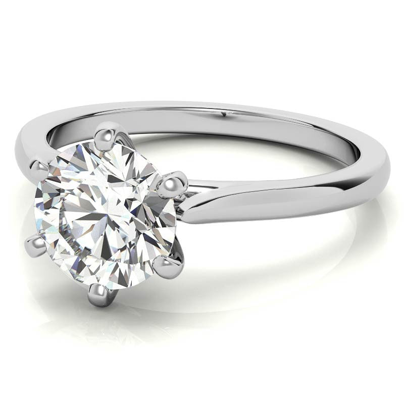 Round Cathedral 6-Prong Moissanite Solitaire