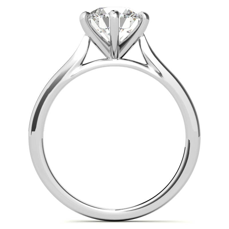 Round Cathedral 6-Prong Moissanite Solitaire