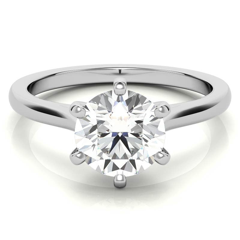 Round Cathedral 6-Prong Moissanite Solitaire