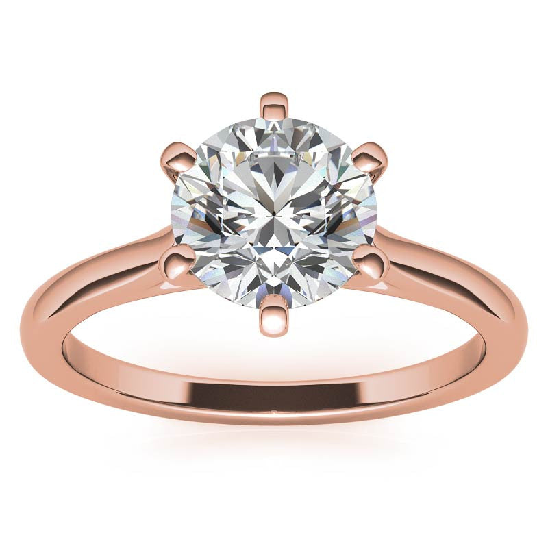 Round Cathedral 6-Prong Moissanite Solitaire