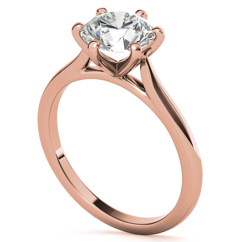 Round Cathedral 6-Prong Moissanite Solitaire