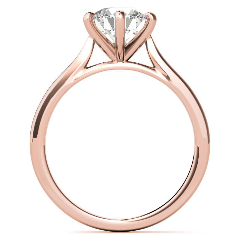 Round Cathedral 6-Prong Moissanite Solitaire