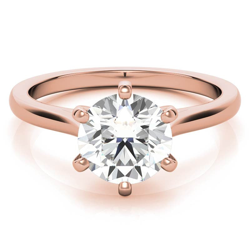 Round Cathedral 6-Prong Moissanite Solitaire