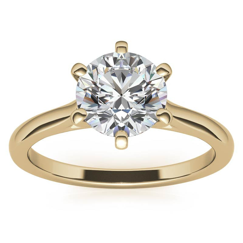 Round Cathedral 6-Prong Moissanite Solitaire