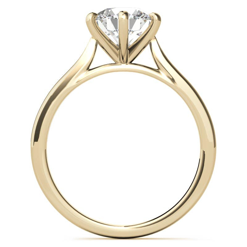 Round Cathedral 6-Prong Moissanite Solitaire