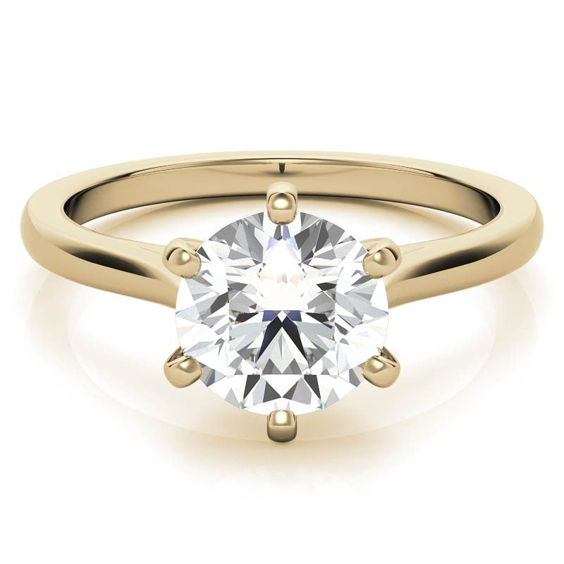 Round Cathedral 6-Prong Moissanite Solitaire