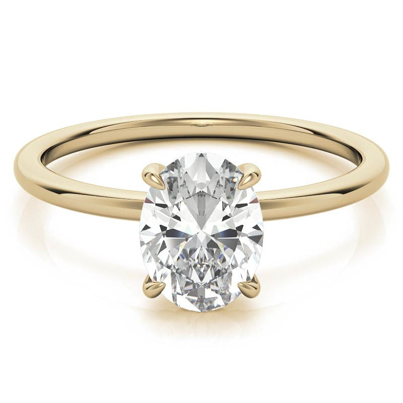 Oval Moissanite Petite Solitaire Ring