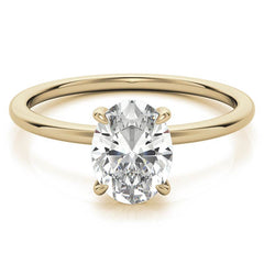 Oval Moissanite Petite Solitaire Ring