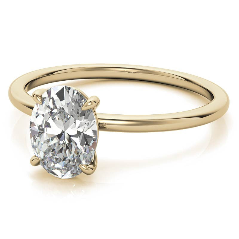 Oval Moissanite Petite Solitaire Ring