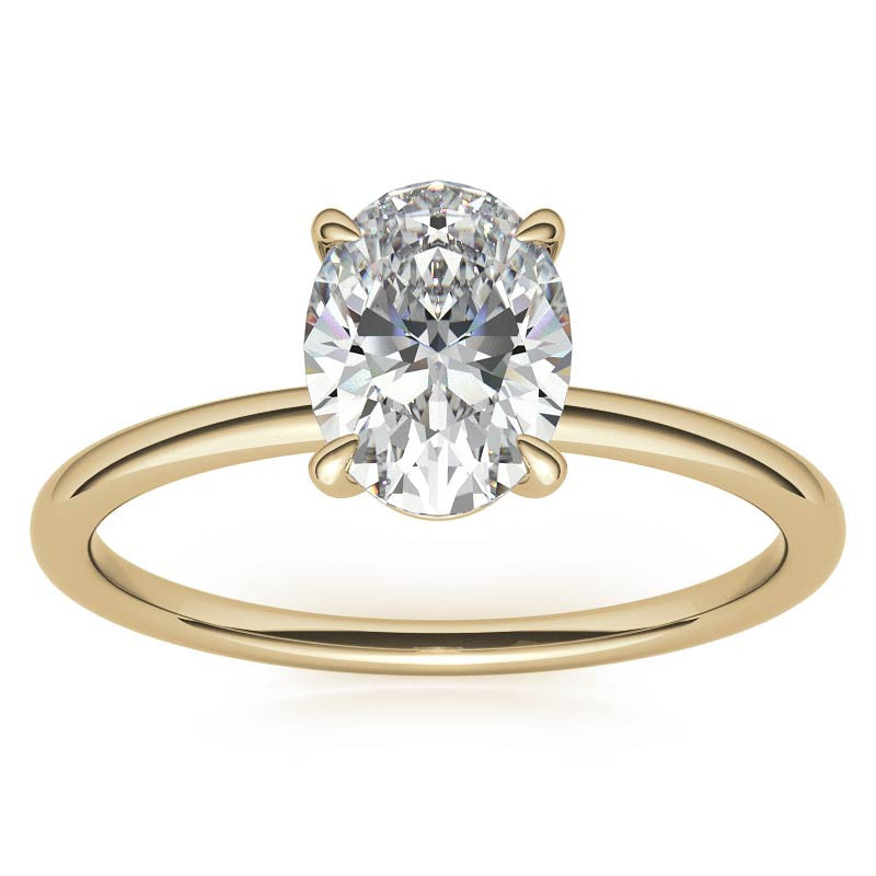 Oval Moissanite Petite Solitaire Ring