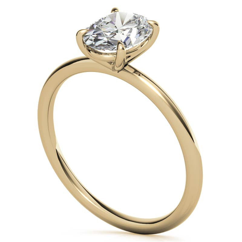 Oval Moissanite Petite Solitaire Ring