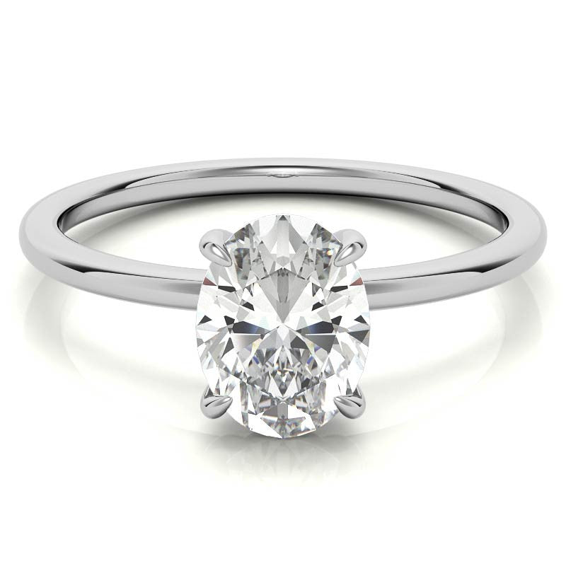 Oval Moissanite Petite Solitaire Ring