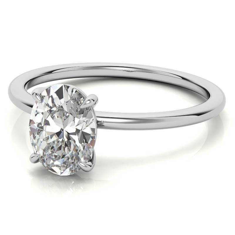 Oval Moissanite Petite Solitaire Ring