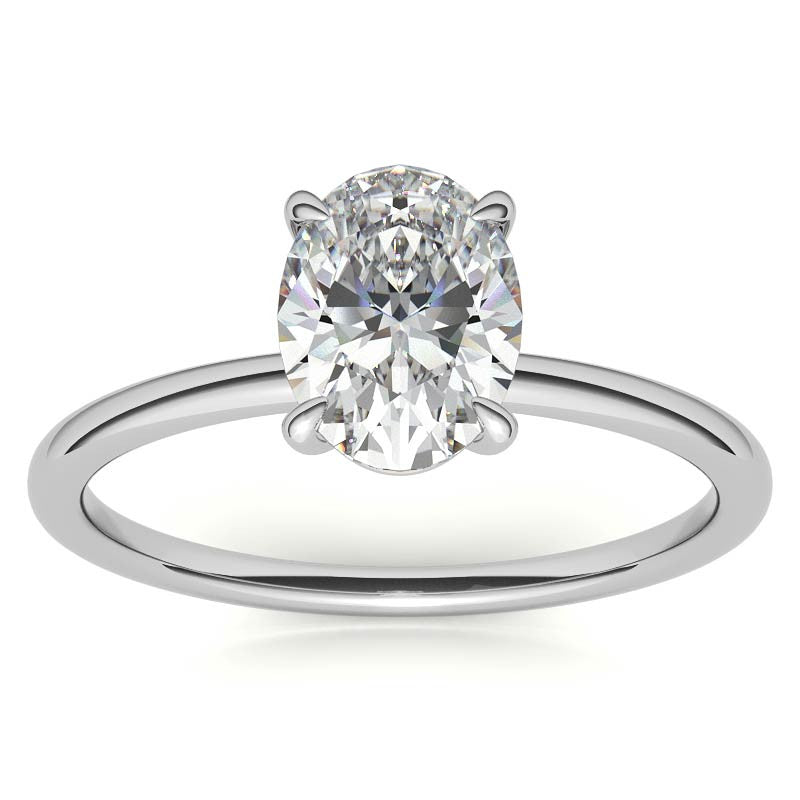 Oval Moissanite Petite Solitaire Ring