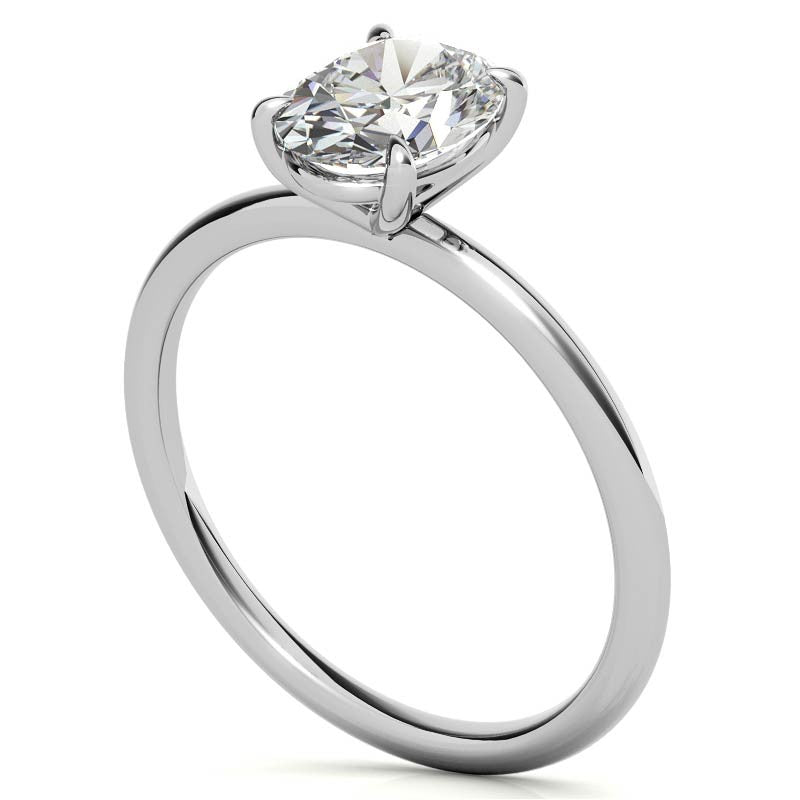 Oval Moissanite Petite Solitaire Ring