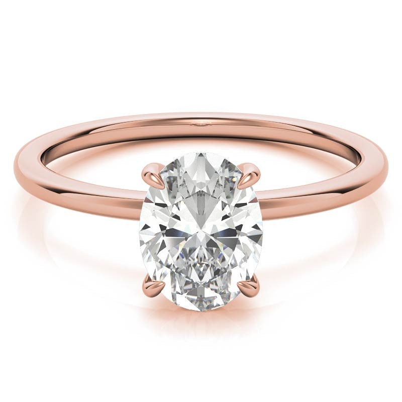 Oval Moissanite Petite Solitaire Ring