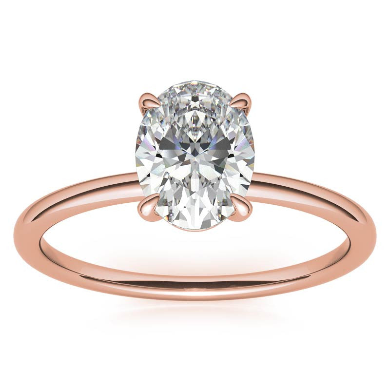 Oval Moissanite Petite Solitaire Ring