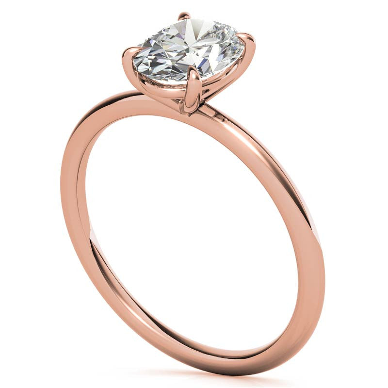 Oval Moissanite Petite Solitaire Ring