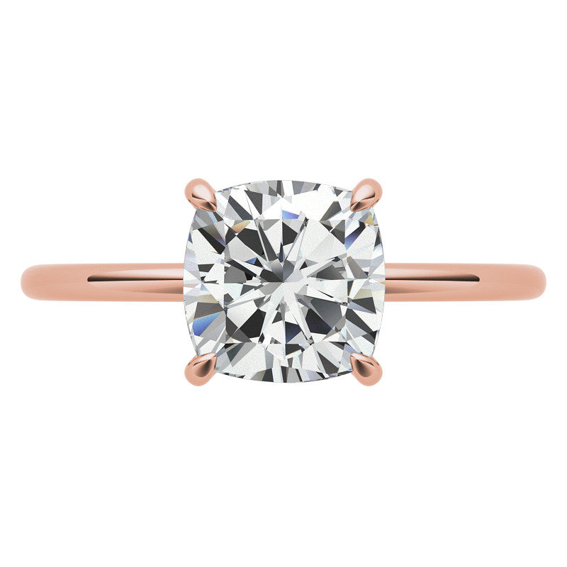 Cushion Moissanite Petite Solitaire Ring