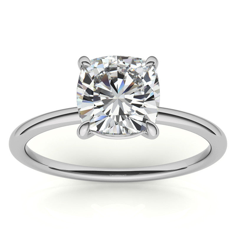 Cushion Moissanite Petite Solitaire Ring