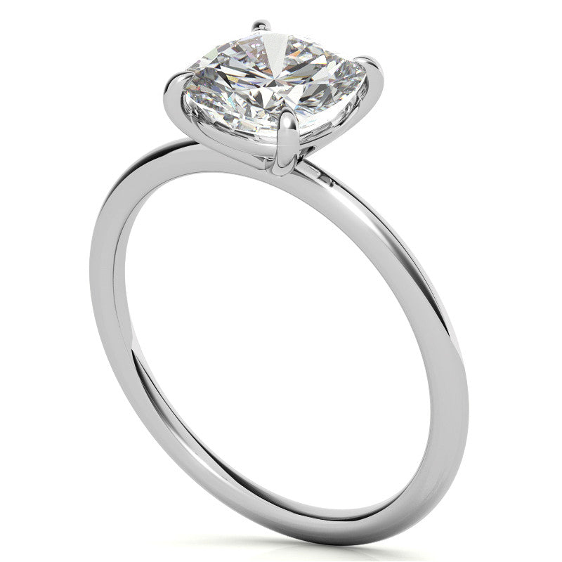 Cushion Moissanite Petite Solitaire Ring