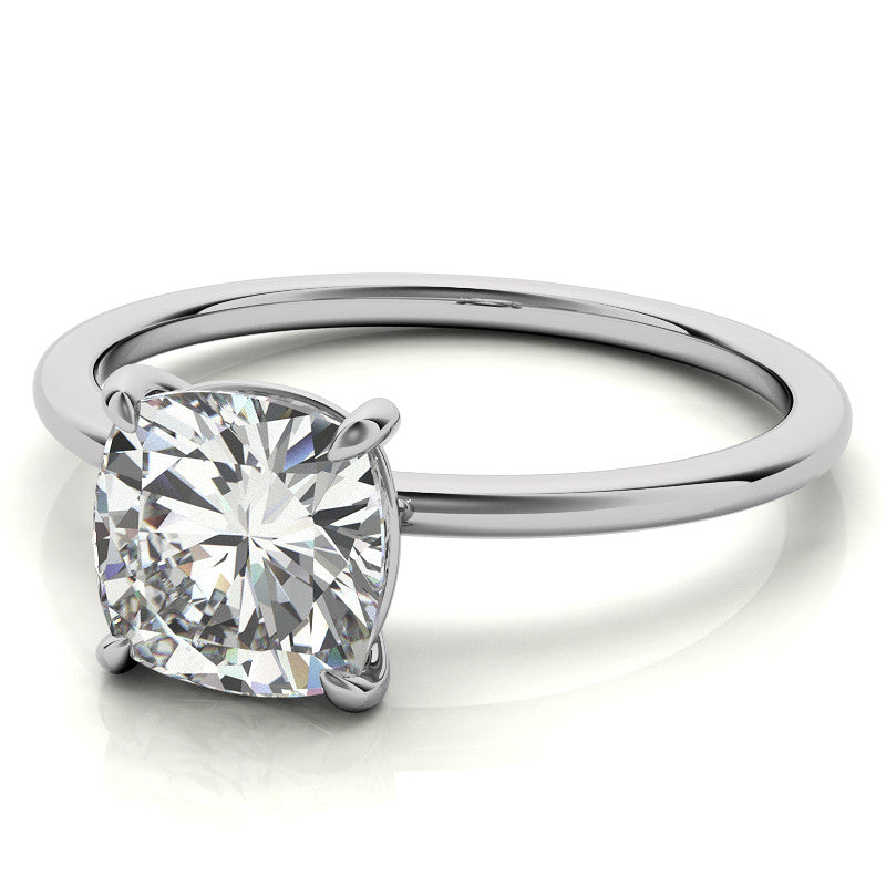 Cushion Moissanite Petite Solitaire Ring