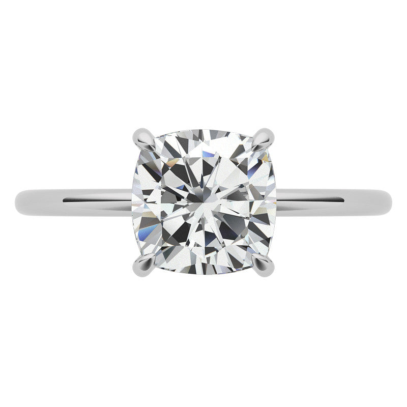 Cushion Moissanite Petite Solitaire Ring