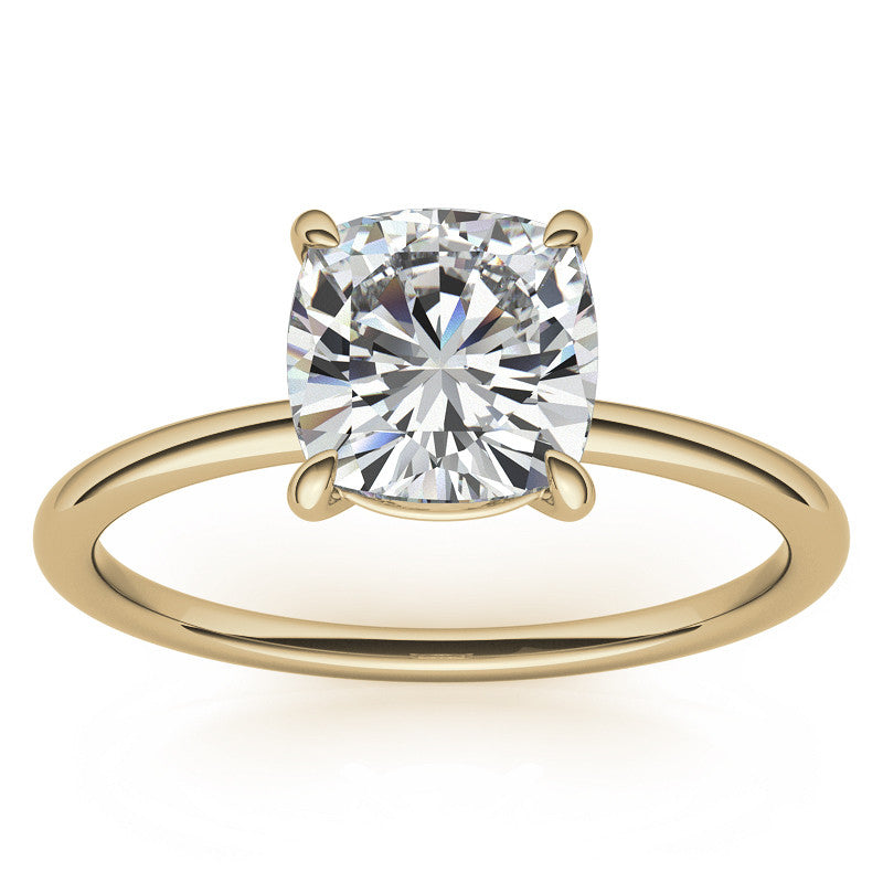 Cushion Moissanite Petite Solitaire Ring