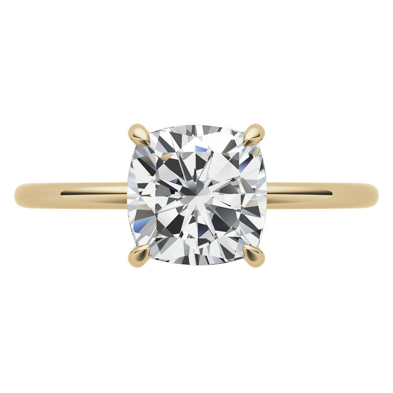 Cushion Moissanite Petite Solitaire Ring